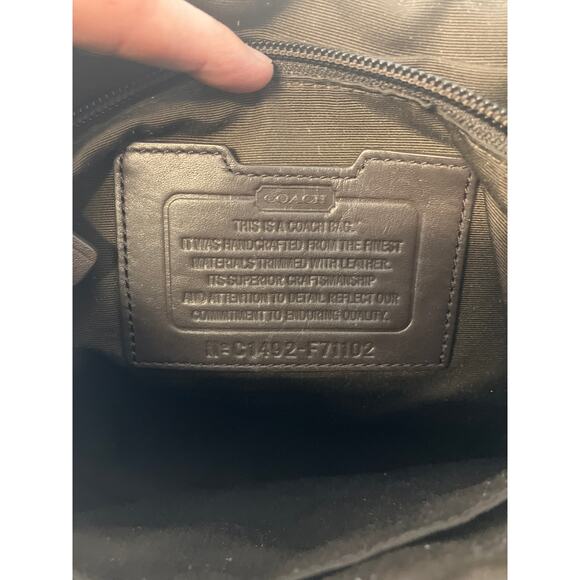 COACH F71102 BUSINESS HERITAGE STRIPE MAP PVC LEATHER BAG (ASIS) - Picture 13 of 16